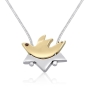Two Piece Dove Star of David: Sterling Silver Gravity Necklace - 1