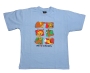  We Love Israel Kids T-Shirt - Animals. Baby Blue / Pink - 1