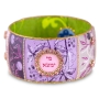 Woman of Valor: Iris Design Hand Painted Bangle with Czech Stones (Pink Birds) - 1
