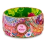 Woman of Valor: Iris Design Hand Painted Colorful Bangle with Czech Stones  - 1