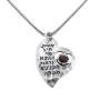Woman of Valor: Silver Heart Pendant with Garnet - 1