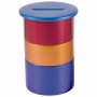 Yair Emanuel Anodized Aluminum Tzedakah (Charity) Box (Red-Orange-Blue) - 1