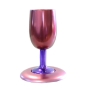  Yair Emanuel Anodized Cast Aluminum Stemmed Kiddush Cup with Saucer - Red - 1