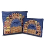 Yair Emanuel Embroidered Tallit and Tefillin Bag Set - Jerusalem in Blue - 1