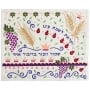 Yair Emanuel Raw Silk Embroidered Challah Cover with Seven Species - 1