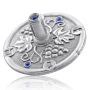 Yealat Chen Silver Plated Dreidel with Grapevine Motif - 1