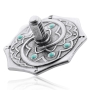 Yealat Chen Silver Plated Dreidel with Turquoise Stones - 1
