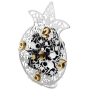 Yealat Chen Silver Plated Mantel Clock - Pomegranates - 1