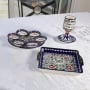 Seven-Piece Seder Plate With Floral & Grapes Design By Armenian Ceramic - 7