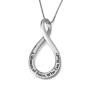 Woman of Valor Sterling Silver Large Infinity Necklace- English/Hebrew (Proverbs 31:10) - 4