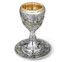 Jerusalem View 12 Tribes Silver-Plated Kiddush Cup  - 2