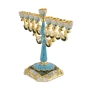Ornate Enamel Hanukkah Menorah With Rhinestones - 4
