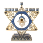 Luxurious Star of David Hanukkah Menorah With Hamsa and Choshen Motifs  - 1