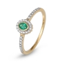Anbinder 14K Yellow Gold Emerald and Diamond Engagement Ring - 2