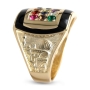 14K Gold & Black Enamel Hoshen (Twelve Tribes of Israel) Ring with Gemstones - 2