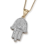 Anbinder Jewelry Two-Tone 14K Gold Hamsa Pendant with Diamonds - 1