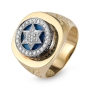14K Yellow Gold Star of David Kabbalah Halo Diamond Women's Ring (37 Diamonds) - 3