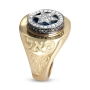 14K Yellow Gold Star of David Kabbalah Halo Diamond Women's Ring (37 Diamonds) - 4
