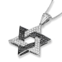 Anbinder Jewelry Designer 14K White Gold Star of David Pendant With White and Black Diamonds - 2