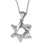 Anbinder Jewelry Stylish Diamond-Accented 14K Gold Star of David Pendant (Choice of Colors) - 1