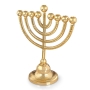 Anodized Aluminum Hammered Hanukkah Menorah (Golden) - 2
