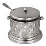 Silver Plated Diamond-Design Honey Pot - 1