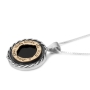 Gold and Silver Protection Necklace with Onyx Stone - 5