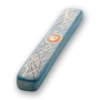 Art in Clay Handmade Date Branches Pattern Ceramic Mezuzah with 24K Gold - 1