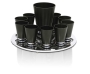 Nadav Art Anodized Aluminum Kiddush and Liquor Cup Set - 10 Straight Cups - 3