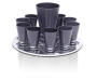 Nadav Art Anodized Aluminum Kiddush and Liquor Cup Set - 10 Straight Cups - 8