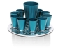 Nadav Art Anodized Aluminum Kiddush and Liquor Cup Set - 10 Straight Cups - 1