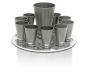 Nadav Art Anodized Aluminum Kiddush and Liquor Cup Set - 10 Straight Cups - 6