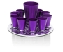 Nadav Art Anodized Aluminum Kiddush and Liquor Cup Set - 10 Straight Cups - 4