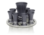 Nadav Art Anodized Aluminum Kiddush and Liquor Set - Modern Design with 8 Cups (Choice of Colors) - 7