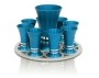 Nadav Art Anodized Aluminum Kiddush and Liquor Set - Modern Design with 8 Cups (Choice of Colors) - 5