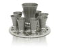 Nadav Art Anodized Aluminum Kiddush and Liquor Set - Modern Design with 8 Cups (Choice of Colors) - 2