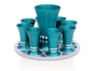 Nadav Art Anodized Aluminum Kiddush and Liquor Set - Modern Design with 8 Cups (Choice of Colors) - 4