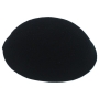 Large Knitted Solid Black Kippah 20 cm - 1