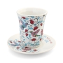 Ceramic Birds and Pomegranates Kiddush Cup and Saucer - 2