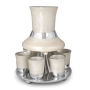 Aluminum Wine Fountain with 6 Small Cups – Beige - 1
