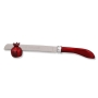 Red Pomegranate Shabbat and Yom Tov Challah Knife with Stand  - 2