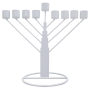 White Chabad Style Hanukkah Menorah  - 1