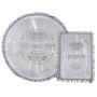 White and Silver Matzah Cover and Afikoman Bag Set  - 1