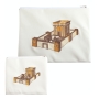Faux Leather Tallit and Tefillin Bag Set with Temple Embroidery - 1