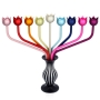 Modern Rainbow Tulips Hanukkah Menorah by Akilov Design - 1