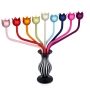 Modern Rainbow Tulips Hanukkah Menorah by Akilov Design - 2