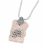 Jerusalem Stone Necklace with Silver Hamsa Bell and Jerusalem Prayer - 2