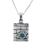  Star of David Necklace: Silver Wall and Opalite Star - 2
