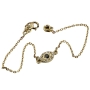 14K Yellow Gold Evil Eye Bracelet with Sapphire and Diamond Stones - 1
