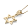 14K Gold Classic Thick Cut Star of David Pendant Necklace (Choice of Colors) - 3